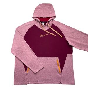 Nike Center Swoosh Embroidered Check Red Pullover Hoodie Sweatshirt Men’s 2XL